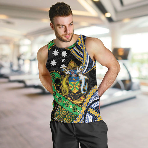South Sea Islanders And Solomon Islands Men Tank Top Solomons Coat Of Arms And Southern Cross