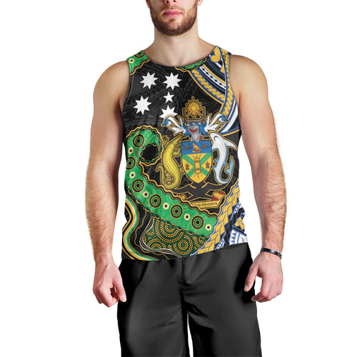 South Sea Islanders And Solomon Islands Men Tank Top Solomons Coat Of Arms And Southern Cross