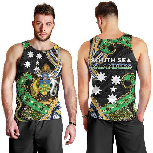South Sea Islanders And Solomon Islands Men Tank Top Solomons Coat Of Arms And Southern Cross