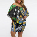 South Sea Islanders And Solomon Islands Off Shoulder Short Dress Solomons Coat Of Arms And Southern Cross