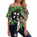 South Sea Islanders And Solomon Islands Off Shoulder Wrap Waist Top Solomons Coat Of Arms And Southern Cross