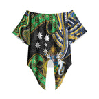 South Sea Islanders And Solomon Islands Off Shoulder Wrap Waist Top Solomons Coat Of Arms And Southern Cross