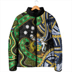 South Sea Islanders And Solomon Islands Padded Jacket Solomons Coat Of Arms And Southern Cross