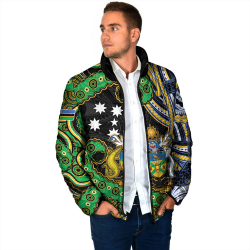 South Sea Islanders And Solomon Islands Padded Jacket Solomons Coat Of Arms And Southern Cross