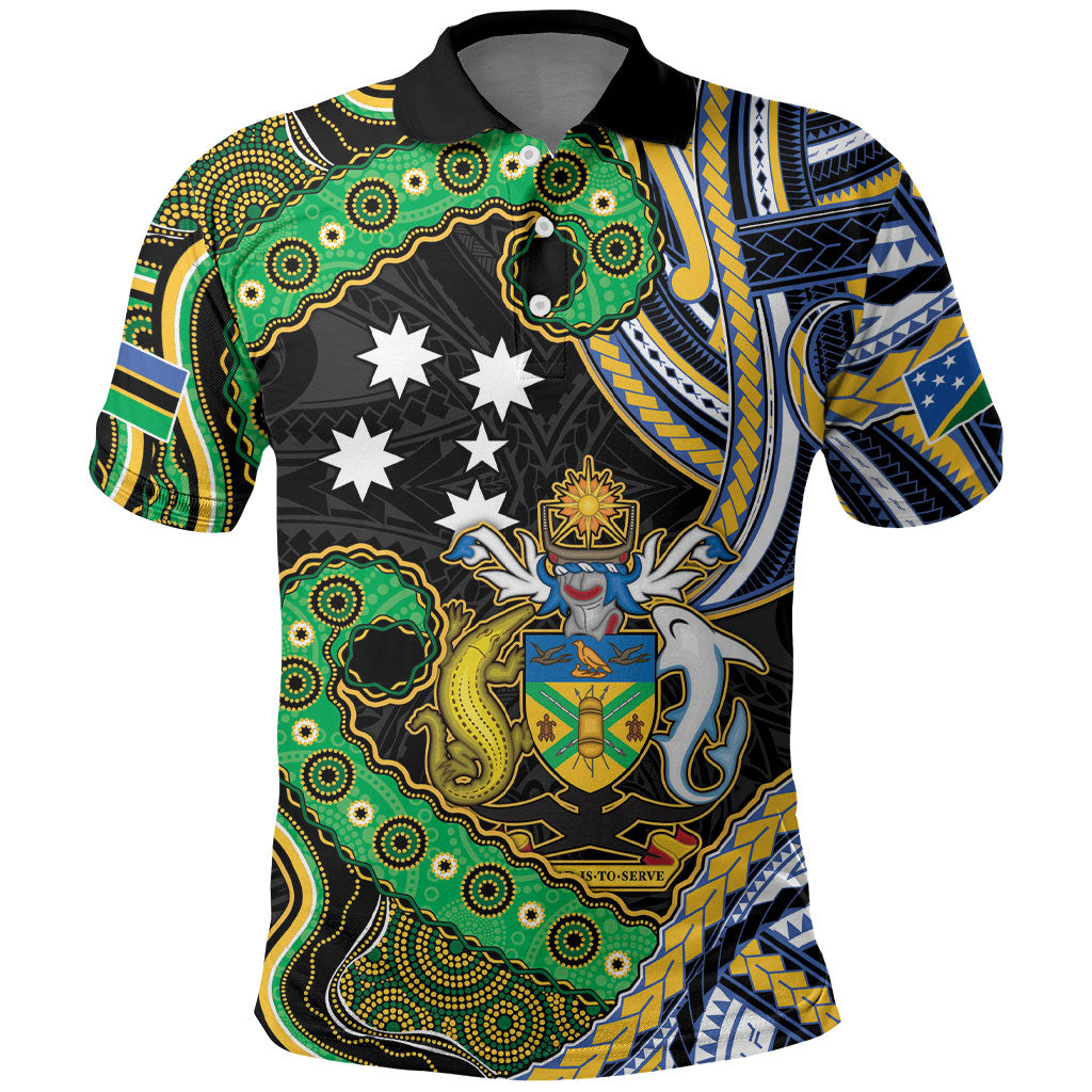 South Sea Islanders And Solomon Islands Polo Shirt Solomons Coat Of Arms And Southern Cross