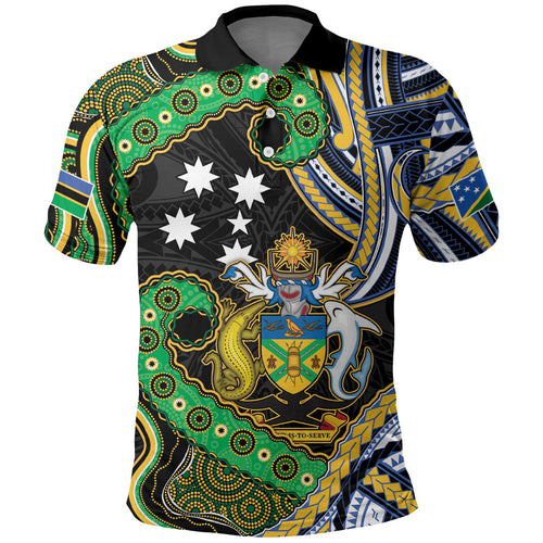 South Sea Islanders And Solomon Islands Polo Shirt Solomons Coat Of Arms And Southern Cross