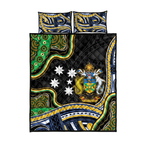 South Sea Islanders And Solomon Islands Quilt Bed Set Solomons Coat Of Arms And Southern Cross