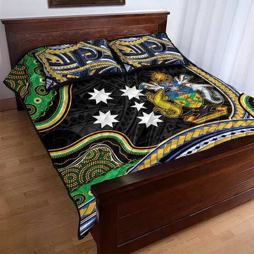 South Sea Islanders And Solomon Islands Quilt Bed Set Solomons Coat Of Arms And Southern Cross
