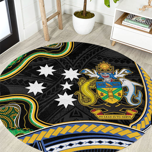 South Sea Islanders And Solomon Islands Round Carpet Solomons Coat Of Arms And Southern Cross