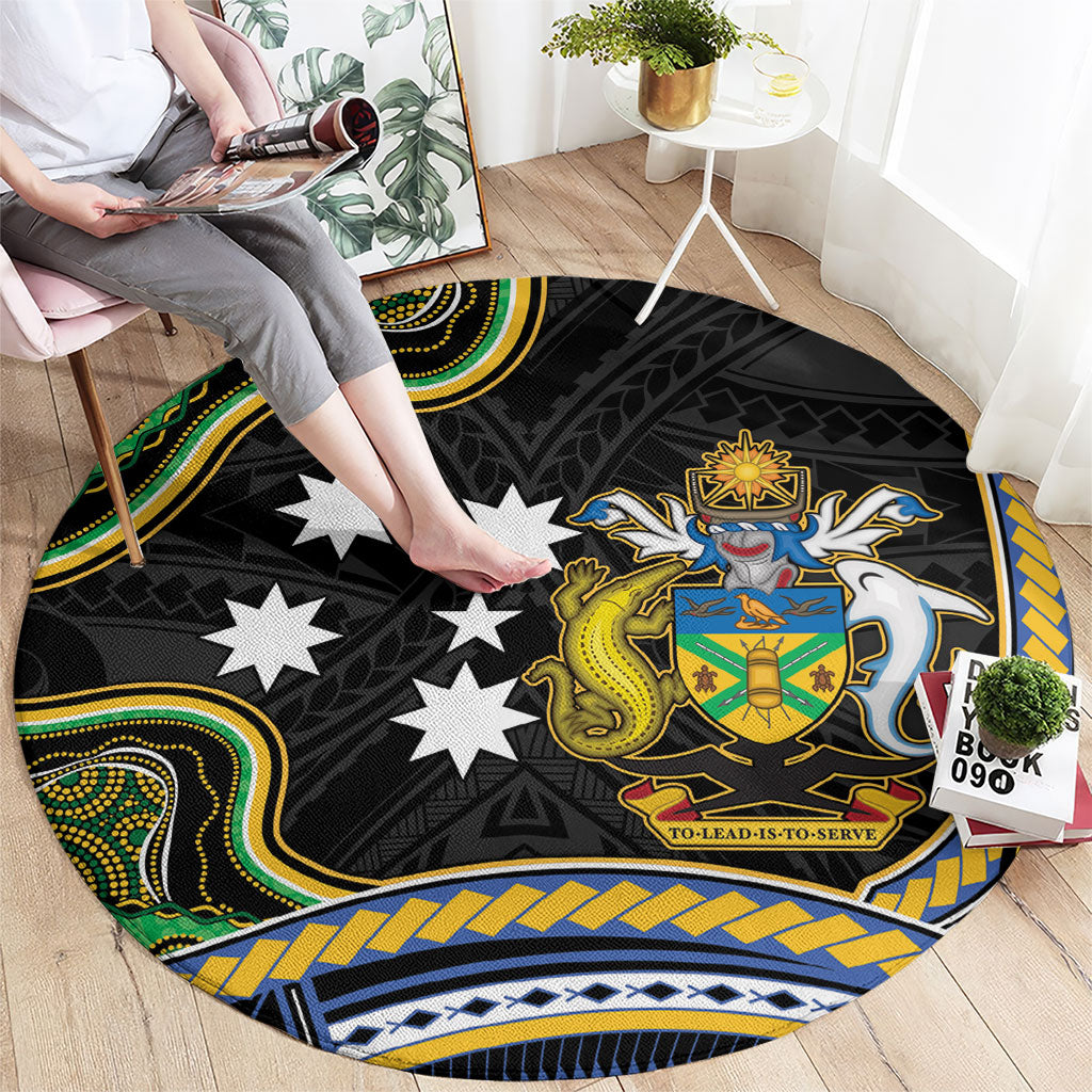 South Sea Islanders And Solomon Islands Round Carpet Solomons Coat Of Arms And Southern Cross