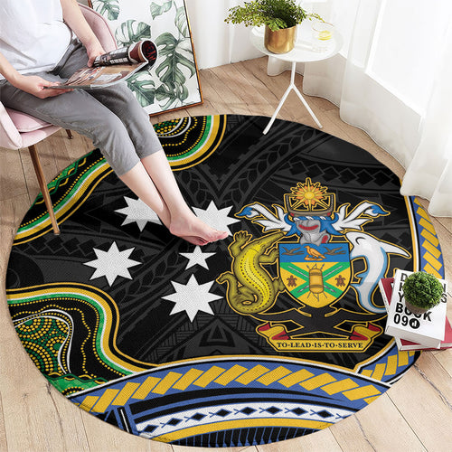 South Sea Islanders And Solomon Islands Round Carpet Solomons Coat Of Arms And Southern Cross