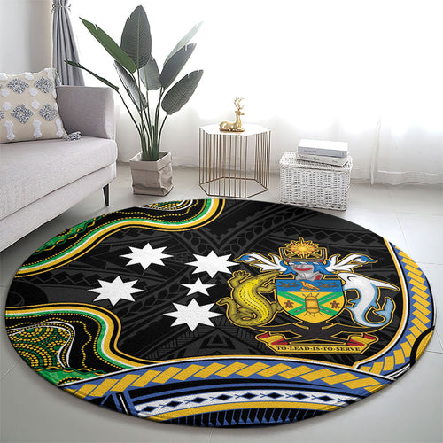 South Sea Islanders And Solomon Islands Round Carpet Solomons Coat Of Arms And Southern Cross