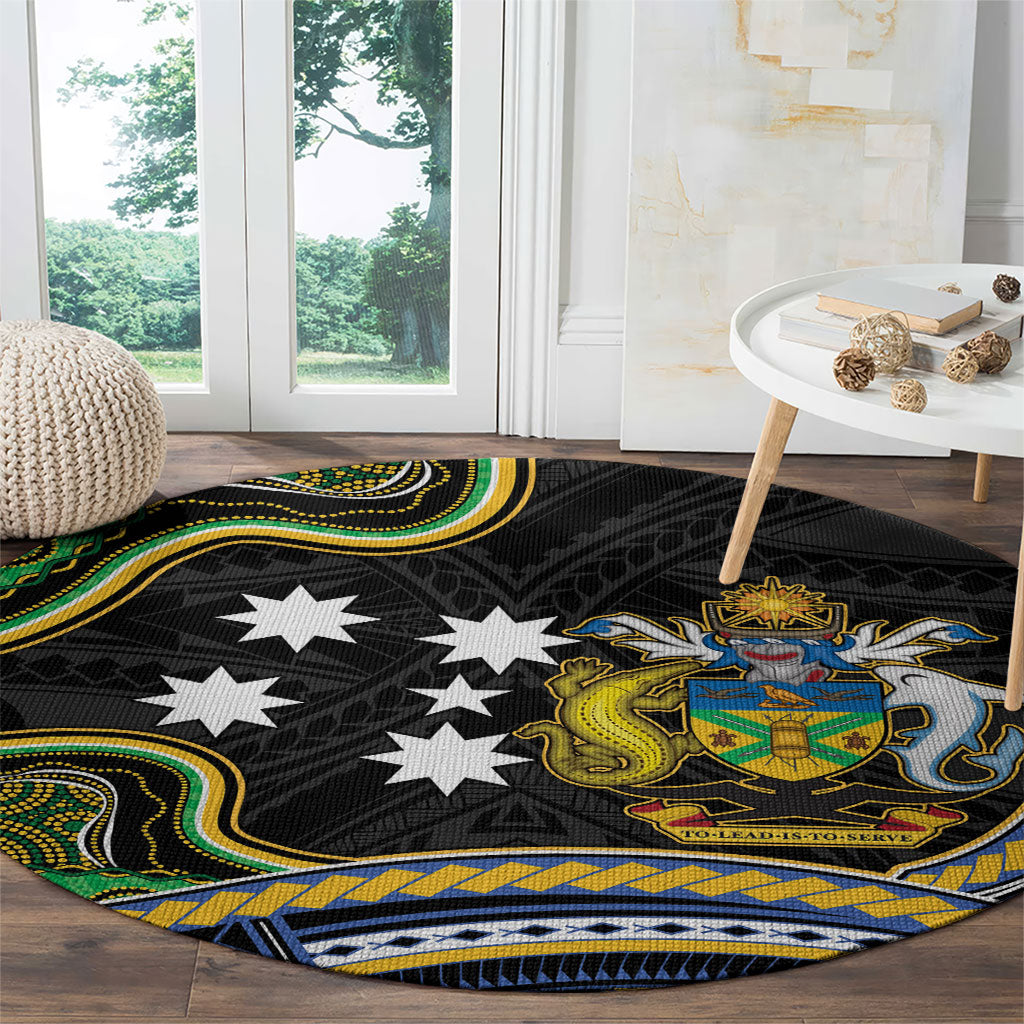 South Sea Islanders And Solomon Islands Round Carpet Solomons Coat Of Arms And Southern Cross