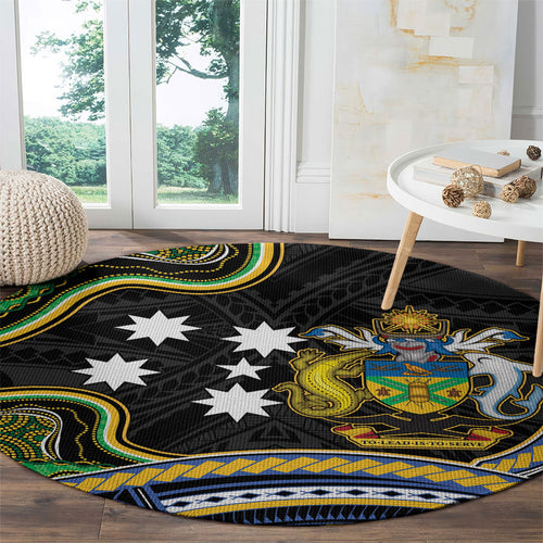 South Sea Islanders And Solomon Islands Round Carpet Solomons Coat Of Arms And Southern Cross