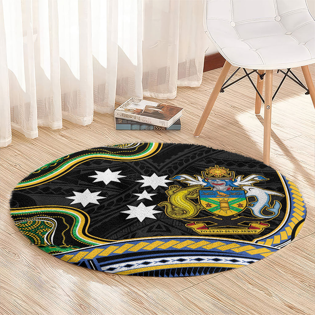 South Sea Islanders And Solomon Islands Round Carpet Solomons Coat Of Arms And Southern Cross