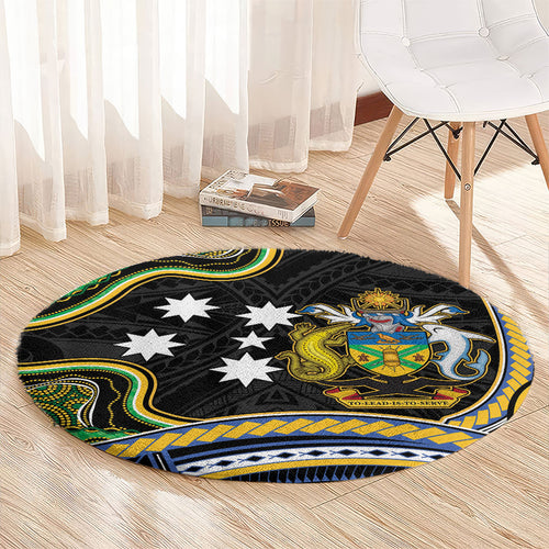 South Sea Islanders And Solomon Islands Round Carpet Solomons Coat Of Arms And Southern Cross