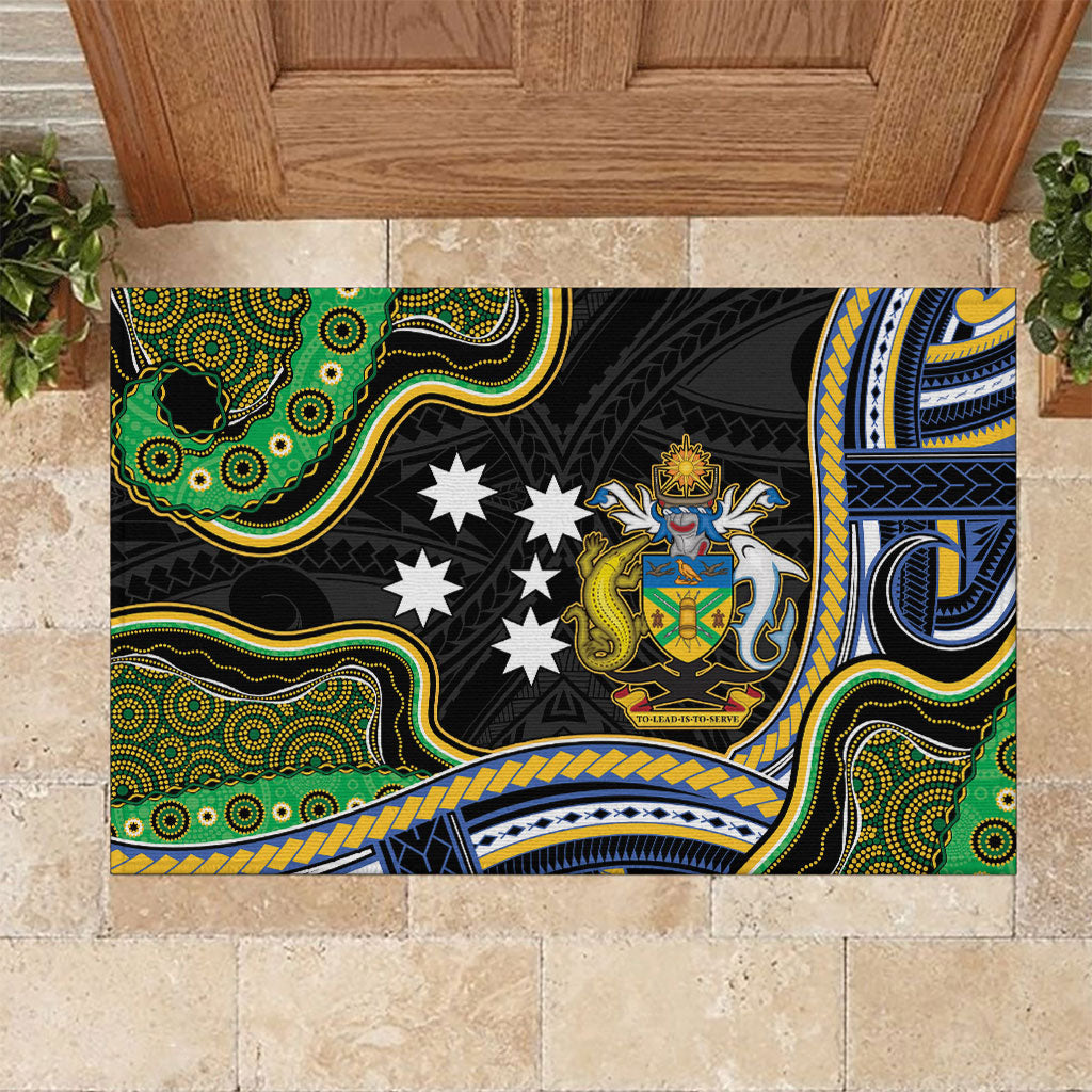 South Sea Islanders And Solomon Islands Rubber Doormat Solomons Coat Of Arms And Southern Cross
