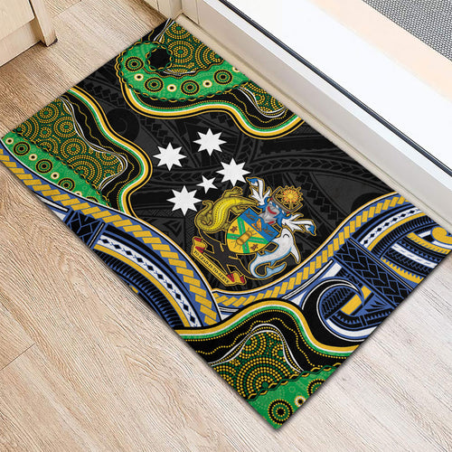 South Sea Islanders And Solomon Islands Rubber Doormat Solomons Coat Of Arms And Southern Cross