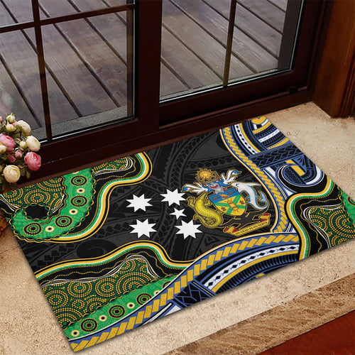 South Sea Islanders And Solomon Islands Rubber Doormat Solomons Coat Of Arms And Southern Cross