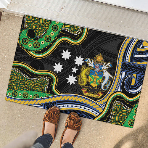South Sea Islanders And Solomon Islands Rubber Doormat Solomons Coat Of Arms And Southern Cross