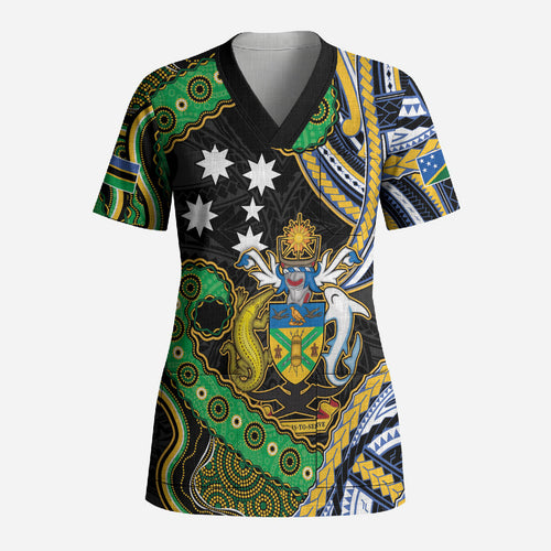South Sea Islanders And Solomon Islands Scrub Top Solomons Coat Of Arms And Southern Cross
