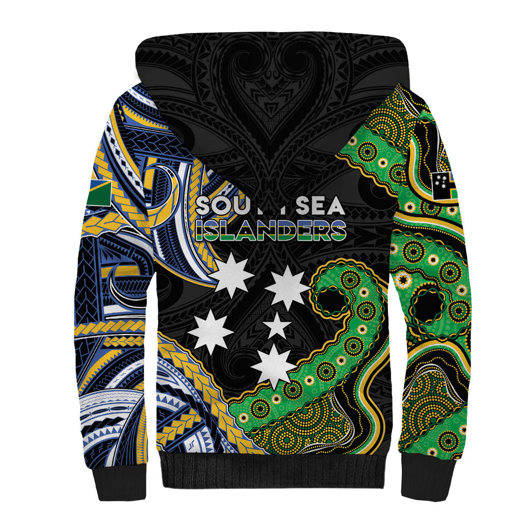 South Sea Islanders And Solomon Islands Sherpa Hoodie Solomons Coat Of Arms And Southern Cross