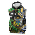 South Sea Islanders And Solomon Islands Sleeveless Hoodie Solomons Coat Of Arms And Southern Cross