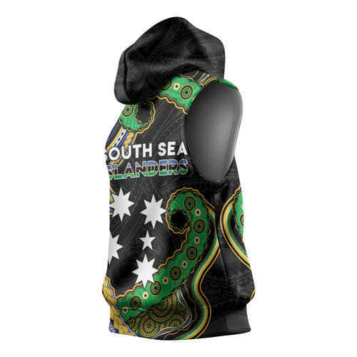 South Sea Islanders And Solomon Islands Sleeveless Hoodie Solomons Coat Of Arms And Southern Cross