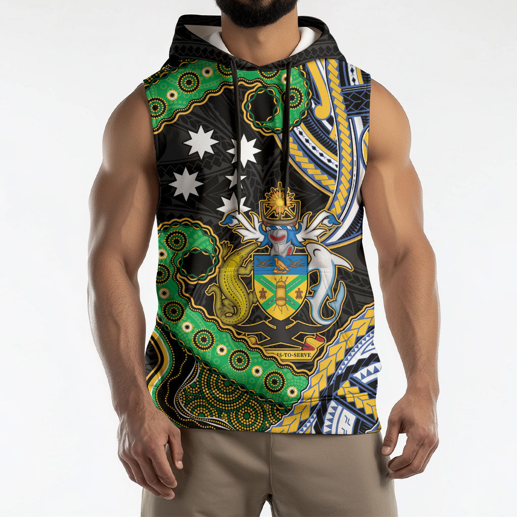 South Sea Islanders And Solomon Islands Sleeveless Hoodie Solomons Coat Of Arms And Southern Cross