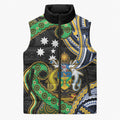 South Sea Islanders And Solomon Islands Sleeveless Puffer Jacket Solomons Coat Of Arms And Southern Cross