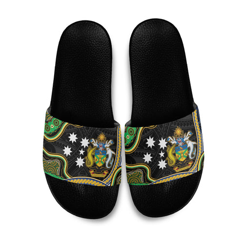 South Sea Islanders And Solomon Islands Slide Sandals Solomons Coat Of Arms And Southern Cross