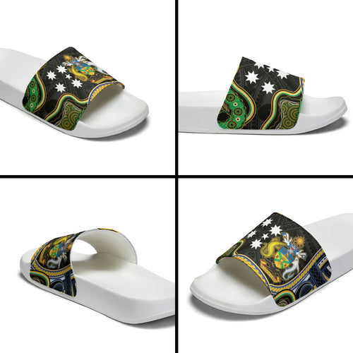South Sea Islanders And Solomon Islands Slide Sandals Solomons Coat Of Arms And Southern Cross