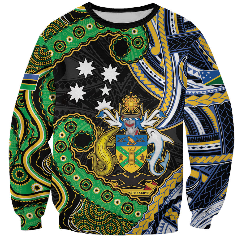 South Sea Islanders And Solomon Islands Sweatshirt Solomons Coat Of Arms And Southern Cross