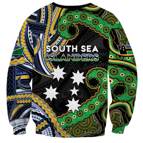 South Sea Islanders And Solomon Islands Sweatshirt Solomons Coat Of Arms And Southern Cross