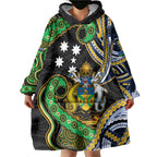 South Sea Islanders And Solomon Islands Wearable Blanket Hoodie Solomons Coat Of Arms And Southern Cross