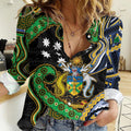 South Sea Islanders And Solomon Islands Women Casual Shirt Solomons Coat Of Arms And Southern Cross