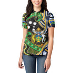 South Sea Islanders And Solomon Islands Women Polo Shirt Solomons Coat Of Arms And Southern Cross