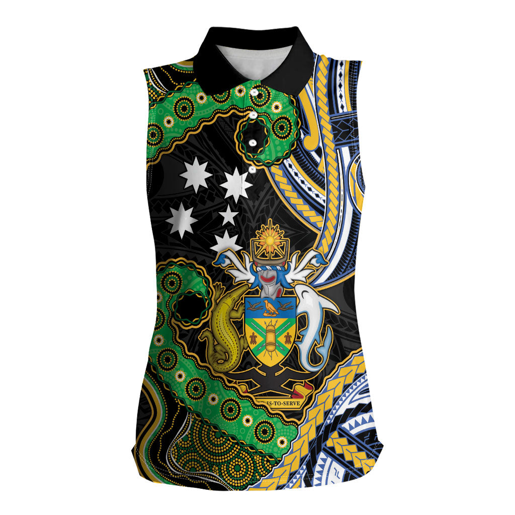 South Sea Islanders And Solomon Islands Women Sleeveless Polo Shirt Solomons Coat Of Arms And Southern Cross