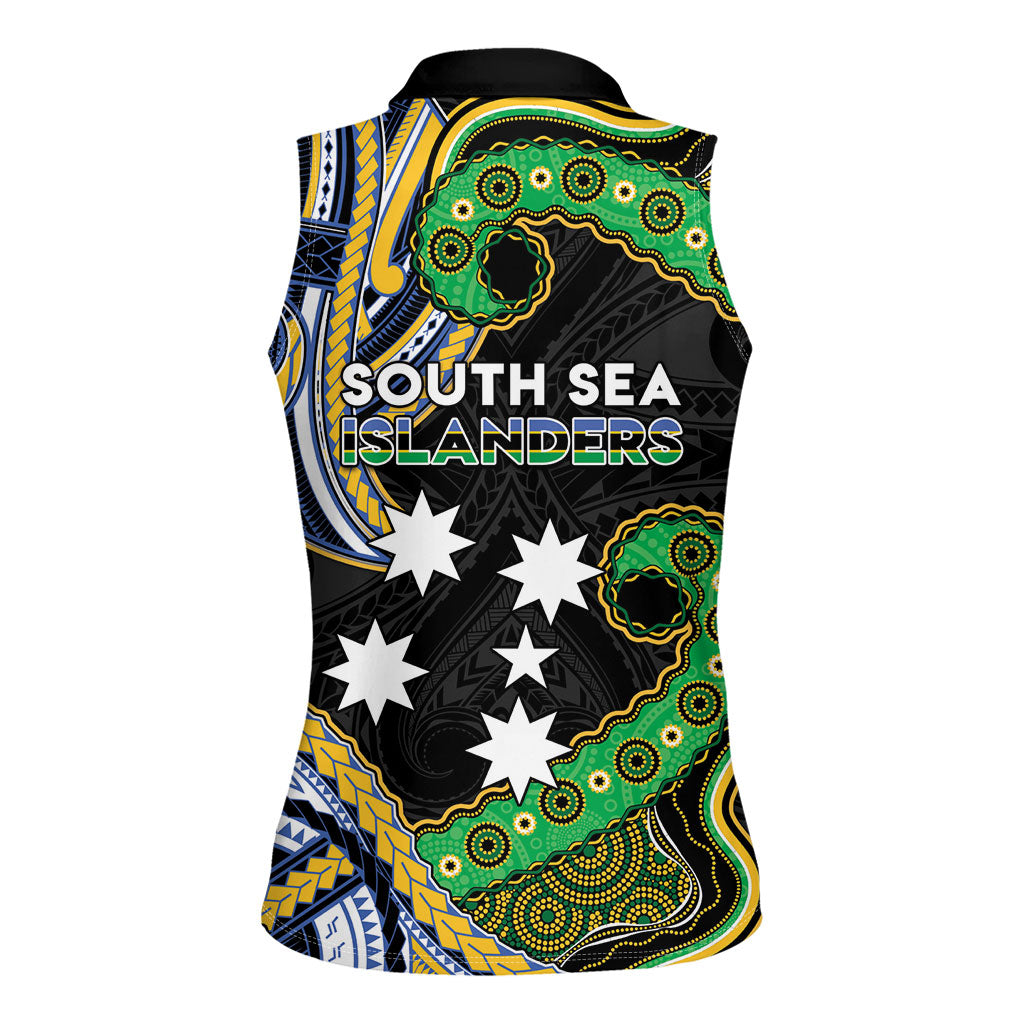 South Sea Islanders And Solomon Islands Women Sleeveless Polo Shirt Solomons Coat Of Arms And Southern Cross