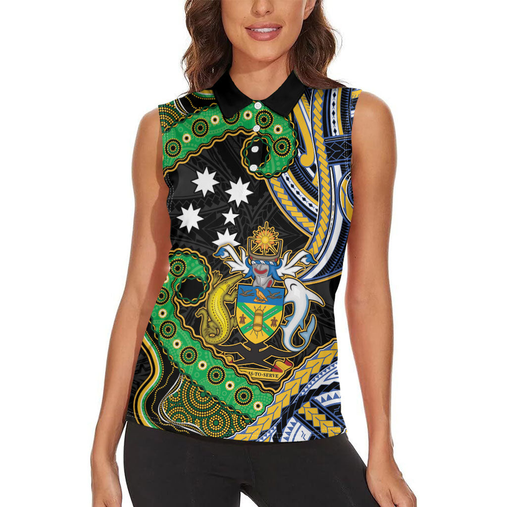 South Sea Islanders And Solomon Islands Women Sleeveless Polo Shirt Solomons Coat Of Arms And Southern Cross
