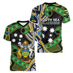 South Sea Islanders And Solomon Islands Women V-Neck T-Shirt Solomons Coat Of Arms And Southern Cross