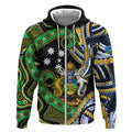 South Sea Islanders And Solomon Islands Zip Hoodie Solomons Coat Of Arms And Southern Cross