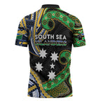South Sea Islanders And Solomon Islands Zipper Polo Shirt Solomons Coat Of Arms And Southern Cross