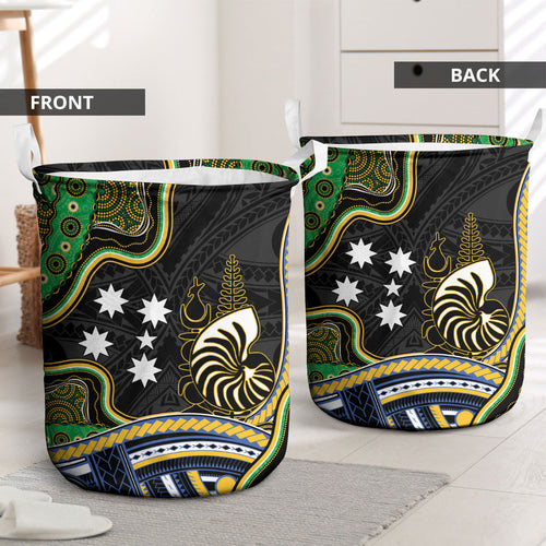 South Sea Islanders And New Caledonia Laundry Basket Nautilus Shell Southern Cross Tribal Pattern