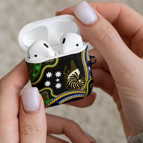 South Sea Islanders And New Caledonia AirPods Case Nautilus Shell Southern Cross Tribal Pattern
