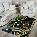South Sea Islanders And New Caledonia Area Rug Nautilus Shell Southern Cross Tribal Pattern