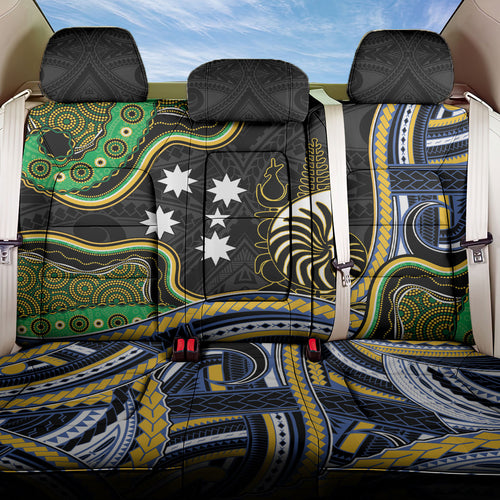 South Sea Islanders And New Caledonia Back Car Seat Cover Nautilus Shell Southern Cross Tribal Pattern