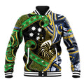 South Sea Islanders And New Caledonia Baseball Jacket Nautilus Shell Southern Cross Tribal Pattern