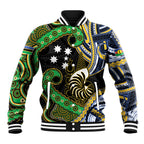 South Sea Islanders And New Caledonia Baseball Jacket Nautilus Shell Southern Cross Tribal Pattern