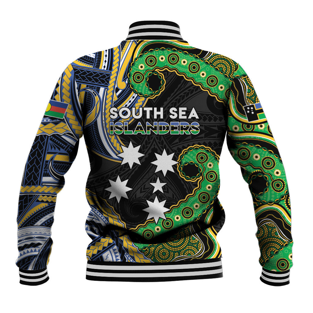 South Sea Islanders And New Caledonia Baseball Jacket Nautilus Shell Southern Cross Tribal Pattern